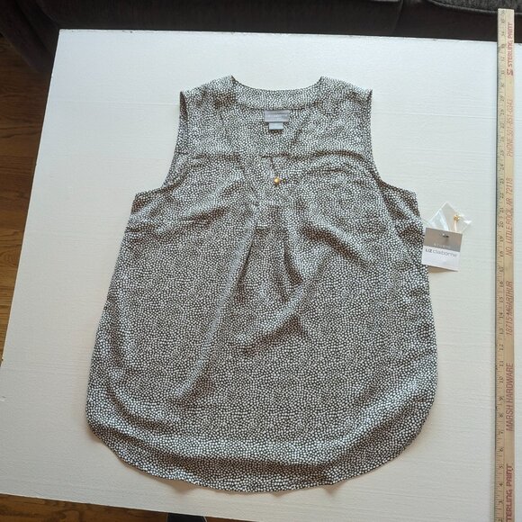 NWT Liz Claiborne Black Tunic w/ White Spots Size M - Picture 6 of 10